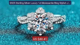 S925 Sterling Silver Luxury 1ct Moissanite Ring Stylish Jewelry for... â€” Top Rated 2026 | Buy Now!