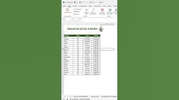 Pasar tablas de word a excel