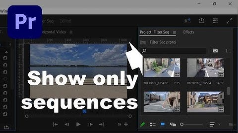 How to filter for only sequences in Project Window of Adobe Premiere Pro?