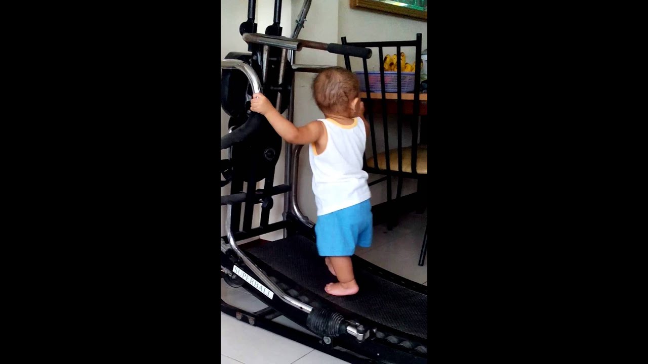 1 year old baby exercise using a treadmill YouTube