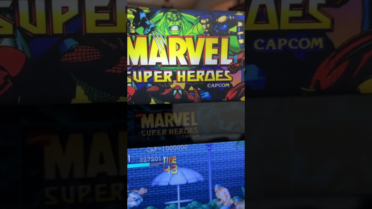 Closeups of the Marvel Super Heroes Countercade from Arcade1Up! 