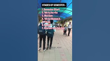 Stages of semester in Engineering life 😺 #collegelife #engineering #btech