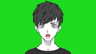2D Anime Boy Lip Sync | Green Screen Animation