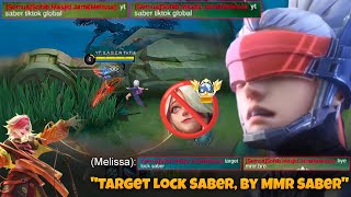 KETIKA TOP GLOBAL SABER😱 DILOCK HABIS HABISAN SAMA TOP GLOBAL MELISSA, AUTO LOCK BALIK😡