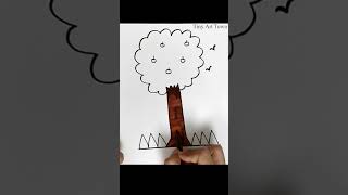 easy tree drawing for kids #artshorts #shortsfeed #shortsvideo #drawing #drawingforkids #easydrawing