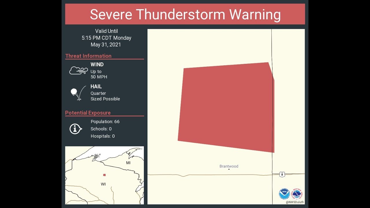 EAS Severe Thunderstorm Warning Wisconsin (NWS Duluth's First SVR of ...