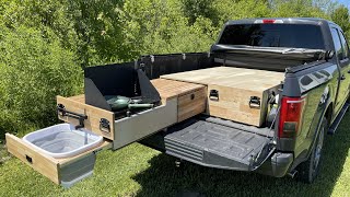 DIY Truck Bed Drawers w Full Kitchen FREE Plans Overland Stealth Camper Ep 1