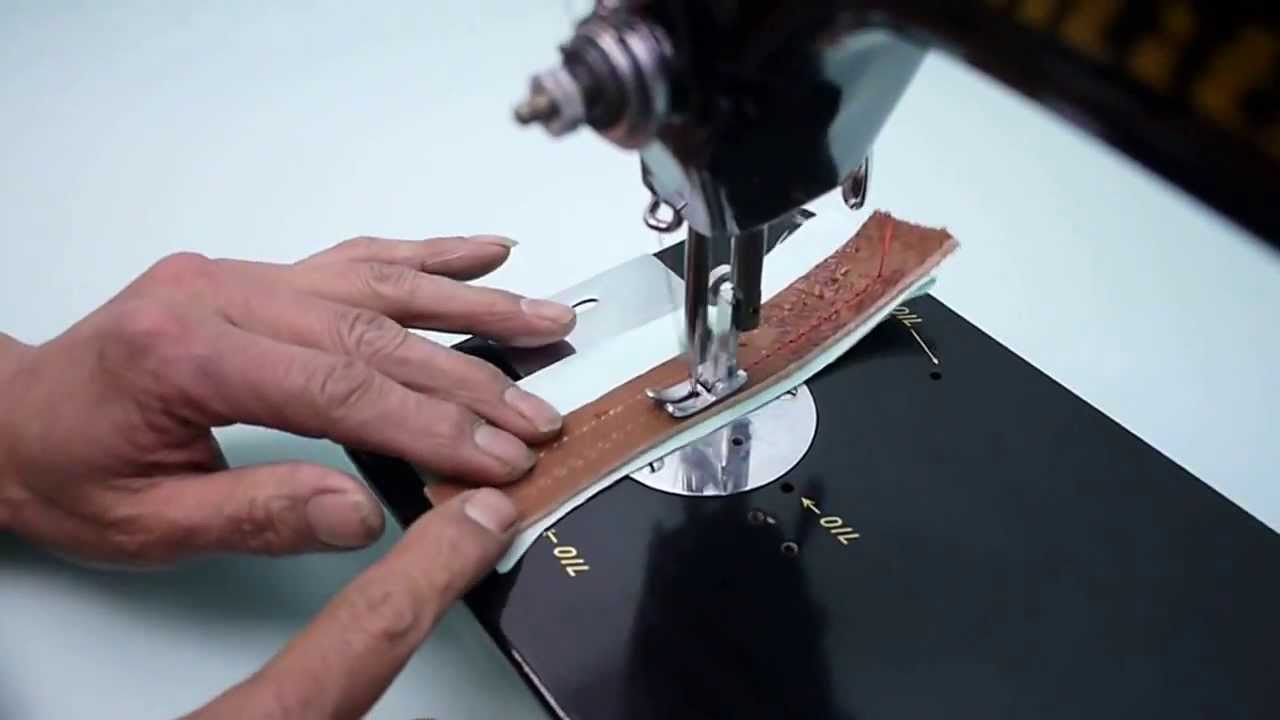 三菱職業用ミシン 革縫い 動作確認 わくわくミシン工房 - YouTube