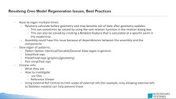 Boundary Systems: Resolving Creo Model Regeneration Issues, Best Practices webinar