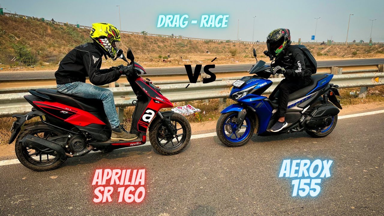 Yamaha Aerox 155 vs Aprilia SR 160 Drag Race - Aerox Smokes Aprilia🛵💨 | Moto Nation