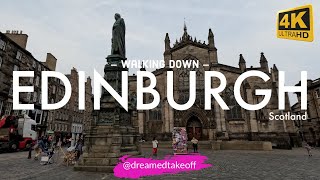 Edinburgh: Walking down the most beautiful Scottish city. Edinburgh, Scotland🏴󠁧󠁢󠁳󠁣󠁴󠁿. 4K.