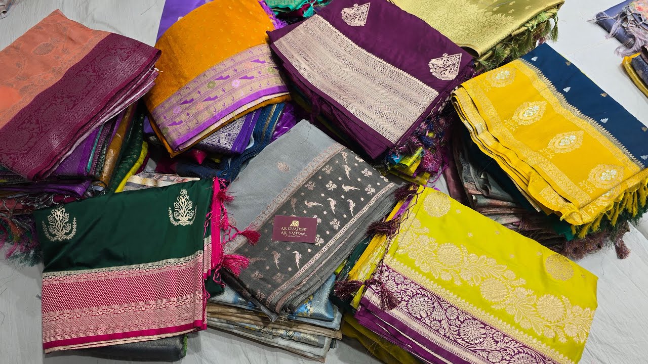 Banaras Crepe Georgette & Mashroo Silk, Organza, Premium Quality Affordable Rates Single Courier 🚚