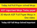 Asf Today Test Experience 30 March 2026 l Asf Preparation 2026 l Asf Answer Key 2026 | ASF Today