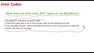 Braun Multiserve Coffee Machine Error Codes E02, E03, E04, E05, E06, E07, E08, E09, E10, E11, E12