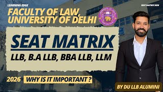 DU LLB 2026 Seats Breakdown | 3-Year LLB, 5-Year LLB &amp; LLM Seat Matrix Explained | Faculty of law