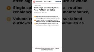 Exchange Outflow Spikes: Real Pattern or Noise — explained in 60 seconds