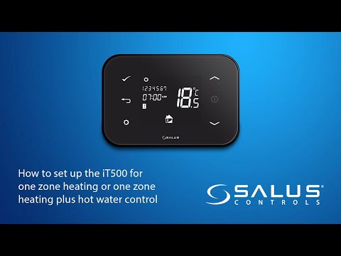 How to set up the iT500 for one zone heating, or one zone heating plus hot water control