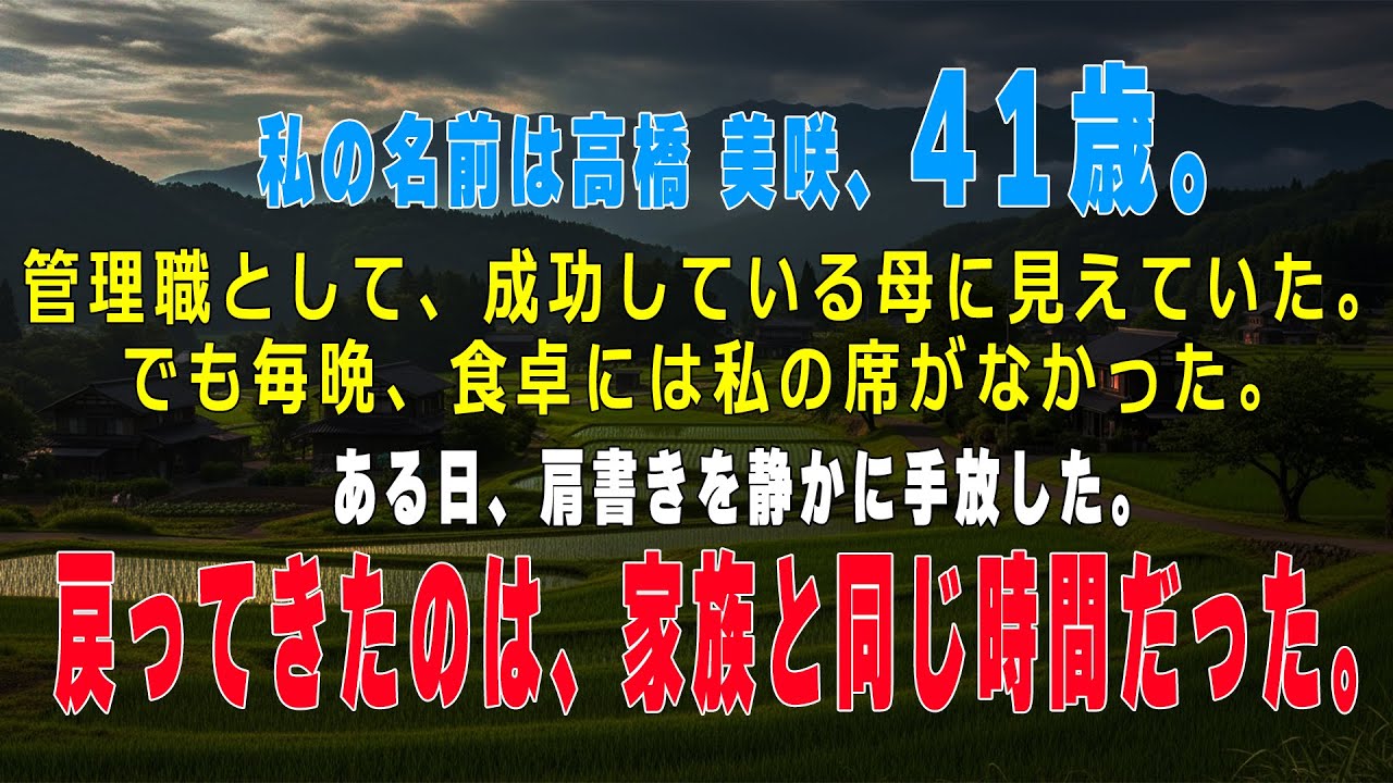 「管理職を辞めたおかげで、毎晩家族と一緒に夕食を食べられるようになりました。」