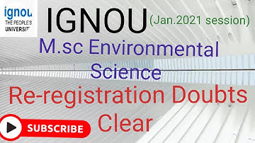 Re-registration form of | M.sc Environmental Science |IGNOU |January 2021 session.