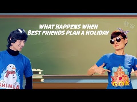 Best friends fight it out over a holiday destination.....using T-shirts!