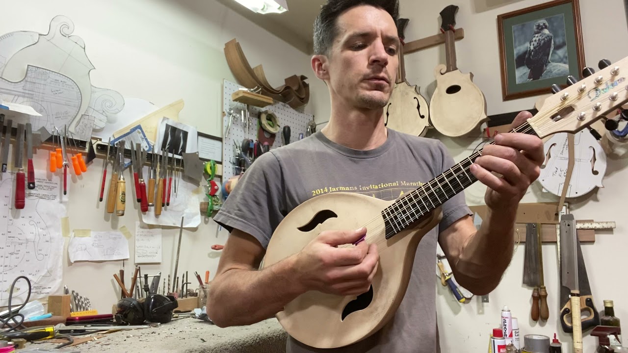 Dubova Mandolin- Pre voicing Mahone’s mandolin.