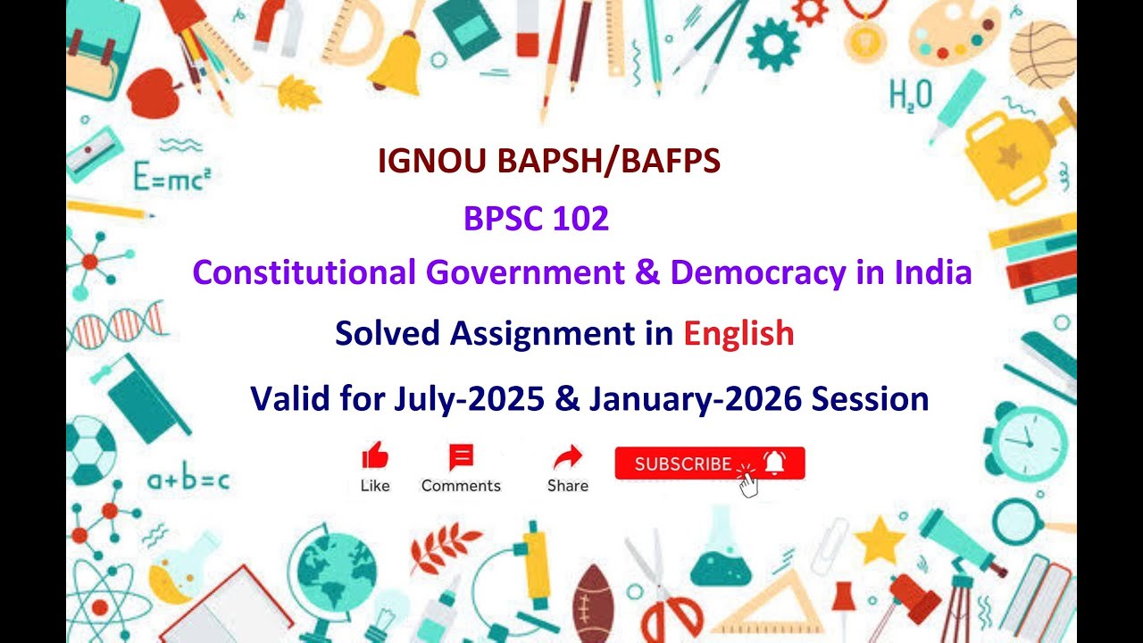 BPSC 102 SOLVED ASSIGNMENT in English | BPSC 102 Solved Assignment in English July 2025 & Jan 2026