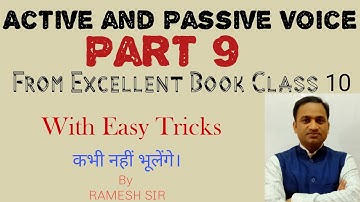 Active and passive voice Part 9 Exercise from excellent book Class 10 solved by Ramesh Sir