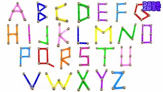 Учим английский Алфавит|Учим цвета для детей| Магнитный Конструктор Шарики и Палочки