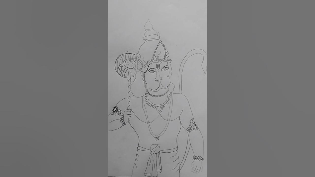 Lord hanuman drawing How to draw hanuman ji face step by step Hanuma YouTube