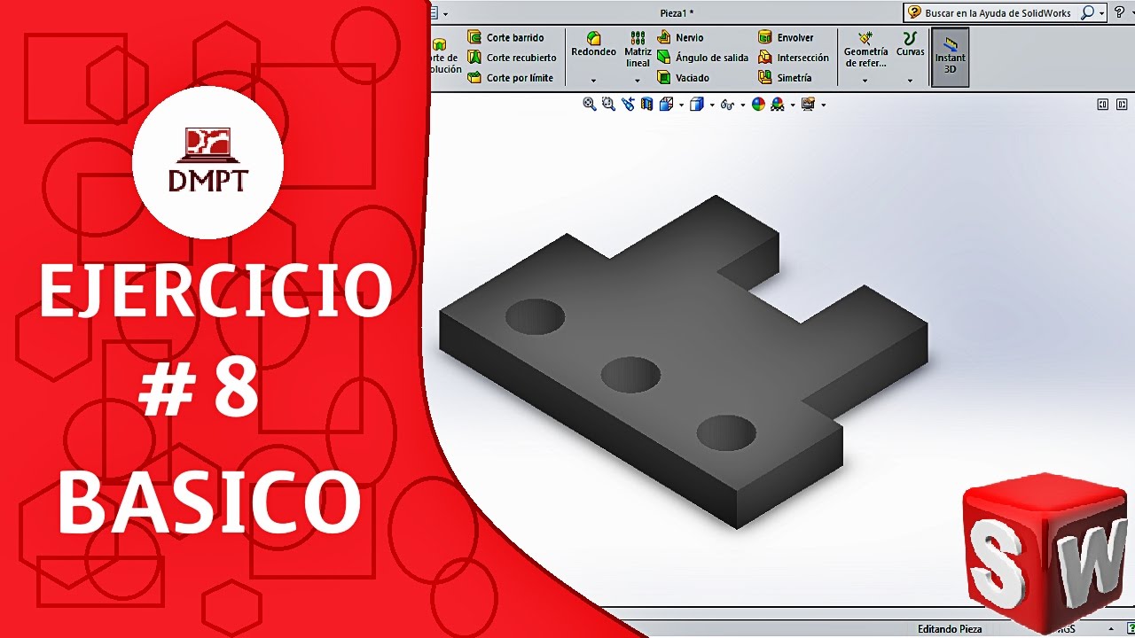 Ejercicio #8 en SOLIDWORKS para Principiantes 🔧 ¡Dibuja buenos CROQUIS ...
