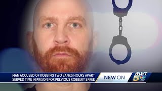 Man known as 'Sock Hat Bandit' accused of robbing 2 banks after spending years behind bars