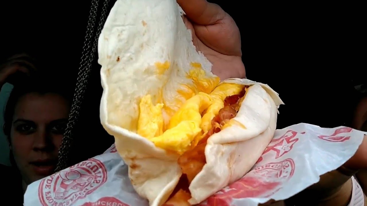 Hardee's Bacon, egg and Cheese Burrito "Food review" YouTube