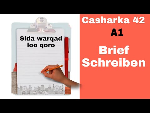 Barashada Jarmalka| Brief Schreiben |Warqad Qorid| A1 - Casharka 42