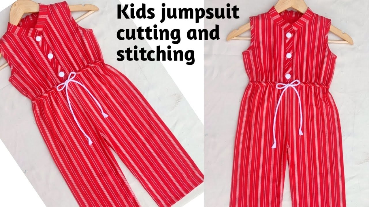 Kids jumpsuit cutting and stitching/5-6 year old girl dress design cutting  and stitching - YouTube
