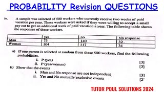PROBABILITY REVISION QUESTIONS