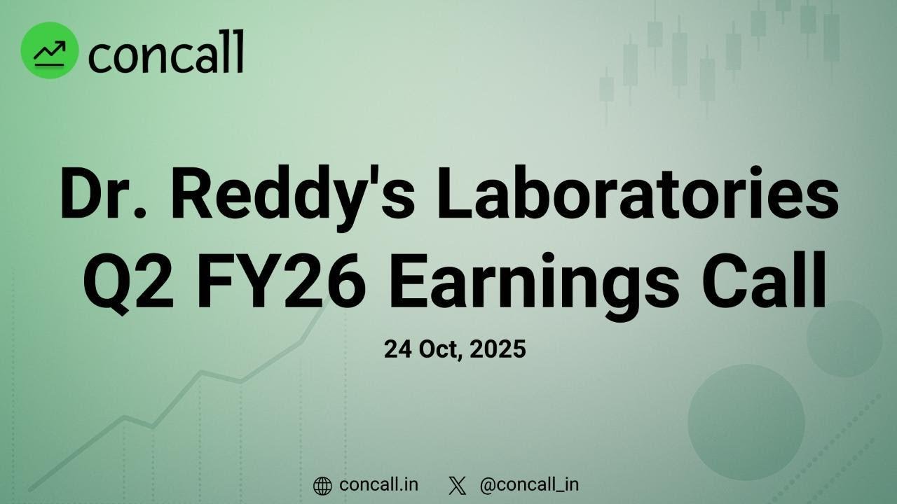 Dr Reddy's Laboratories Q2 FY26 Earnings Conference Call | Concall.in ...
