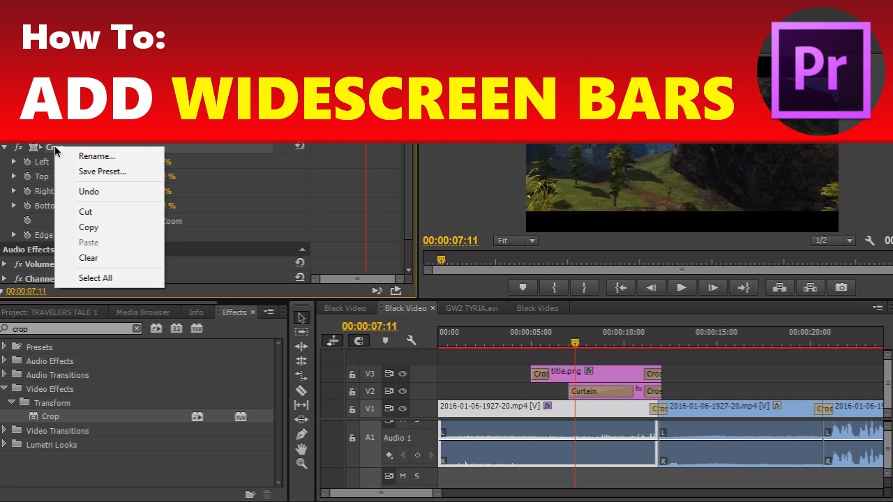 how to add widescreen bars in final cut pro