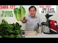 Time Required to Juice a Glass or 35 Lettuce Heads in Sana 727 Juicer
