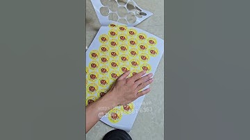 Mau tem tròn 5cm cho sản phẩm khô gà  #intemnhan #inanhung #shorts