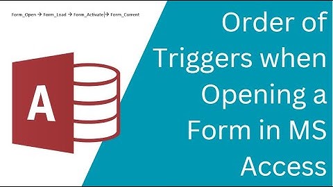 Order of Triggers when Opening a Form in MS Access
