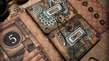 My White Cat Journal, Folio TUTORIAL, A Steamy Manifestation, Steampunk, Printable Junk Journal Kit