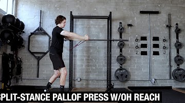 Split-Stance Pallof Press w/Overhead Reach