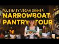 Narrowboat Pantry Tour &amp; Easy Vegan Tray Bake: Roasted Veg, Tahini &amp; Green Salsa