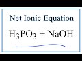 Net Ionic Equations and Reactions