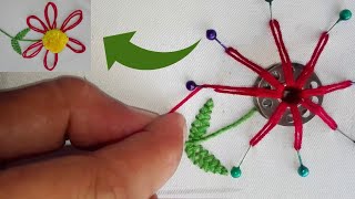 Amazing Hand Embroidery flower design trick | Very Easy & Simple Hand Embroidery| flower design idea