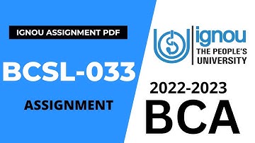 BCSL-033 Solved Assignment BCA 3rd Semester 2022 - 2023  IGNOU