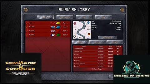 Command and Conquer Red Alert Remastered Skirmish Gameplay USSR– MAP: River Crossing 3