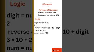 Simple C Program | Reverse Numbers in C | Logic Explained | Steps Involved | Basic C code