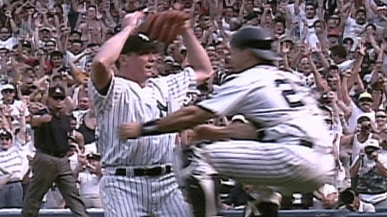 David Cone throws a perfect game against Montreal on Yogi Berra Day 