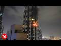 Drone crash sparks skyscraper fire in Dubai